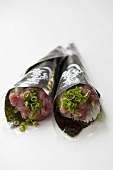 Sushi Rollen mit Thunfisch und japanischen Lauchröllchen (Negi), Japan