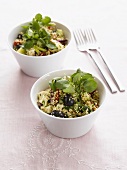 Quinoa salad with black olives and feta