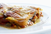 Vegetable lasagne with chives