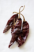 Several dried chilli peppers