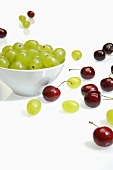 Cherries and green grapes