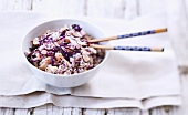Rice with chicken and red cabbage (Asia)