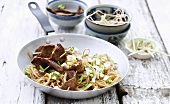 Fried noodles with beef (Asia)