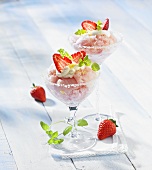 Strawberry champagne granita