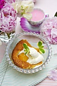 Clafouti with apricots and cream
