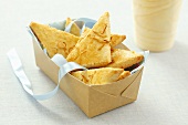 Shortbread biscuits with lemon zest in a gift box