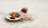 Toast with cream cheese and marmalade