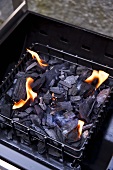 A wood coal barbeque