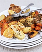 Baked root vegetables with lemon and thyme