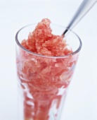 Crushed grapefruit sorbet in a glass