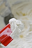 Whipped cream on a spatula