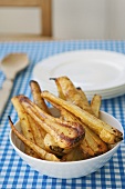 Roasted parsnips in a bowl
