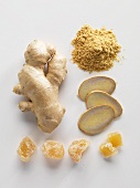 Ginger, whole, sliced, crystallised and dried