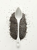 Poppy seeds and a porcelain spoon