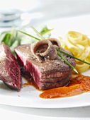 Beef steak with anchovies