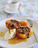 Grilled peach with amaretti butter