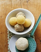 Potato dumplings, bread dumplings and a yeast dumpling