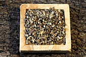 Patchouli herb on a stone slab