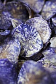 Purple potato crisps, full-frame