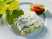 Fresh goat's cheese terrine with cucumber and mint