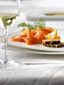 Gravadlax with black bread and dill