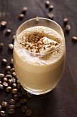 A glass of coffee milkshake with cocoa (Morocco)
