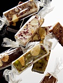 Various types of nougat with & without cellophane wrappers (France)