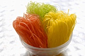 Coloured rice noodles - with pumpkin, tomato and broccoli