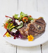 Grilled lamb chops with mixed salad