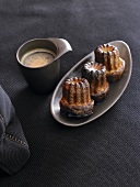 Coffee cannelés (Small cakes flavoured with vanilla & rum, France)