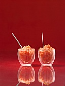 Tomato granita in two glasses