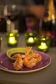 Sesame prawn tempura with soy sauce