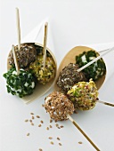 Brocciu balls coated in herbs & spices (goat or sheep's cheese)