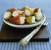 Chillies stuffed with cream cheese