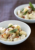 Gnocchi with ham and sage