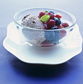 Mousse au chocolat with fresh berries