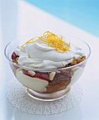 Syllabub trifle with dried fruit and nuts, UK