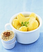 Steamed potatoes with nut cream