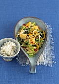 Asian-style savoy cabbage with tofu
