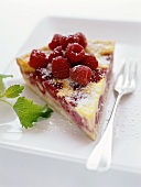 A piece of raspberry tart
