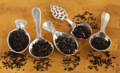 Five different sorts of black tea