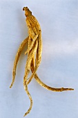 A dried ginseng root