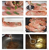 Preparing saltimbocca