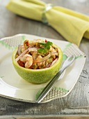 Ceviche with prawns and passionfruit