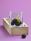 Blackberries in a glass bowl