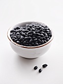 Black beans in a ceramic bowl