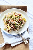 Fried rice with vegetables and minced meat