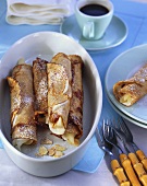 Crêpes filled with ginger mascarpone cream and pears