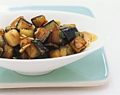 Aubergines in honey with almonds