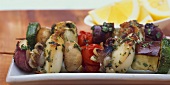 Grilled squid kebabs